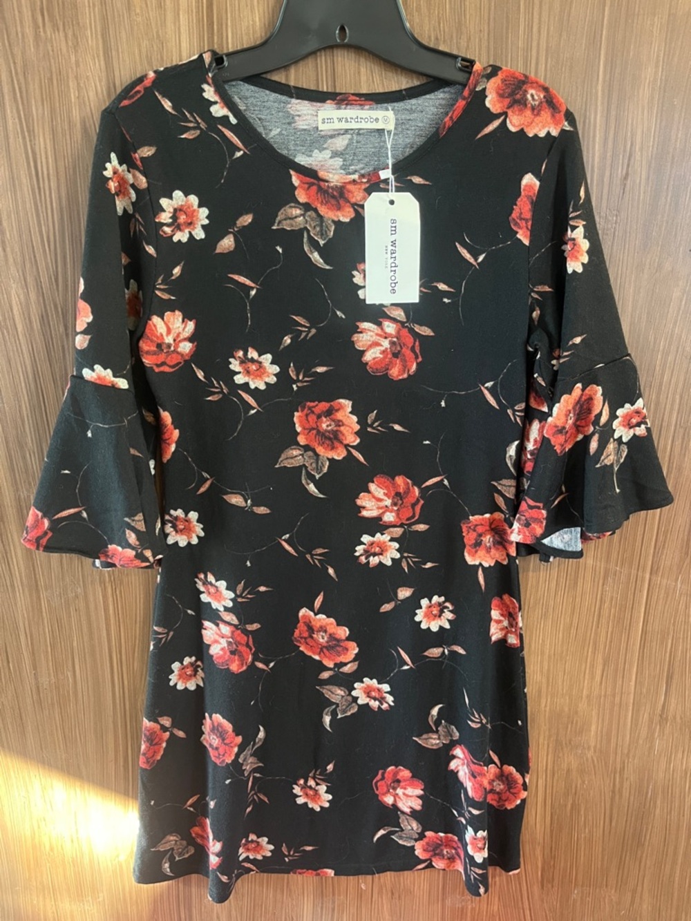 SM Wardrobe Black Floral Print Dress